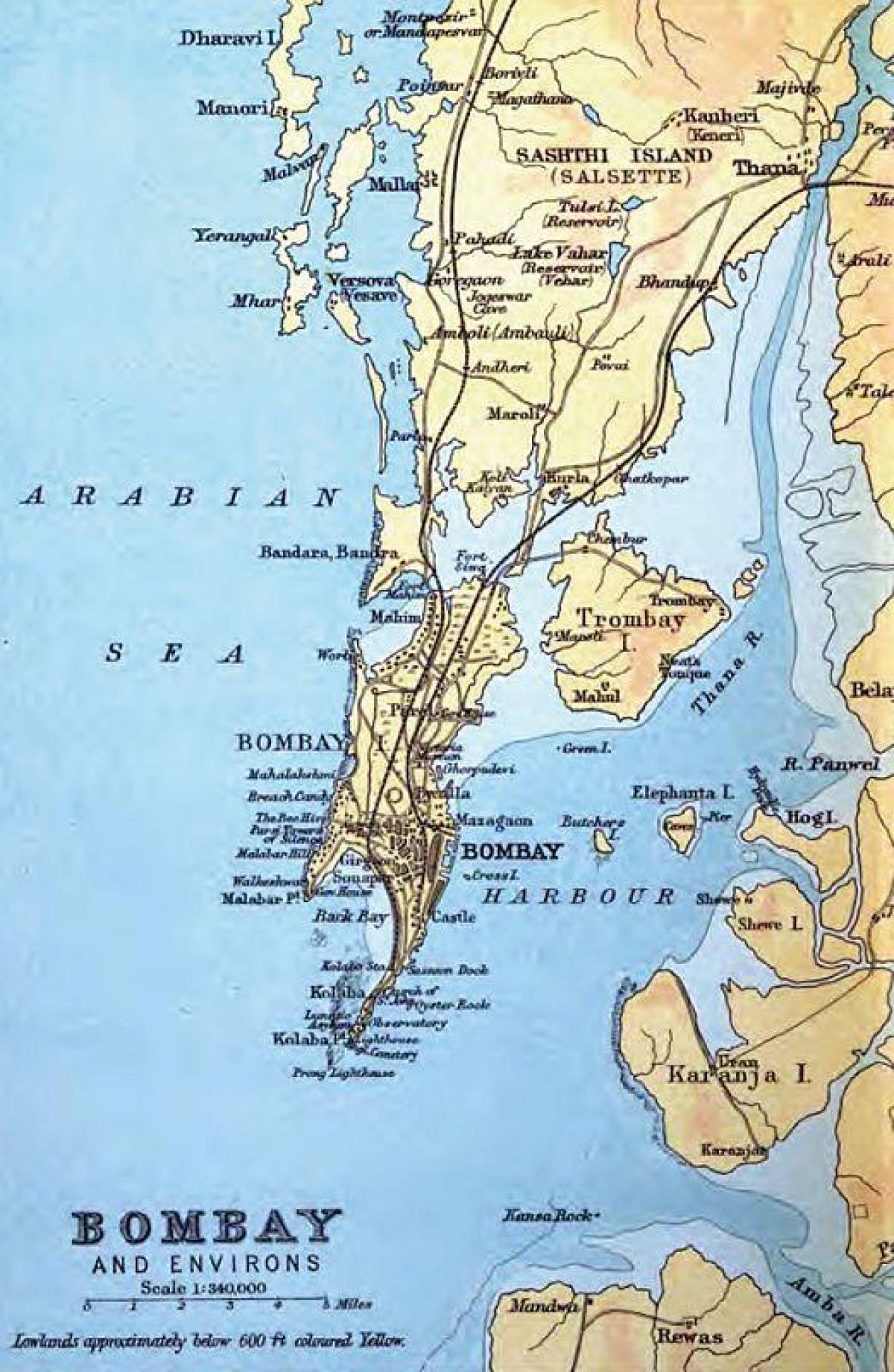 bản đồ cũ của Mumbai