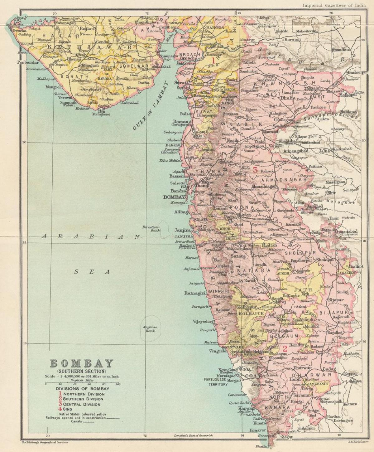 bản đồ của Bombay chủ tịch