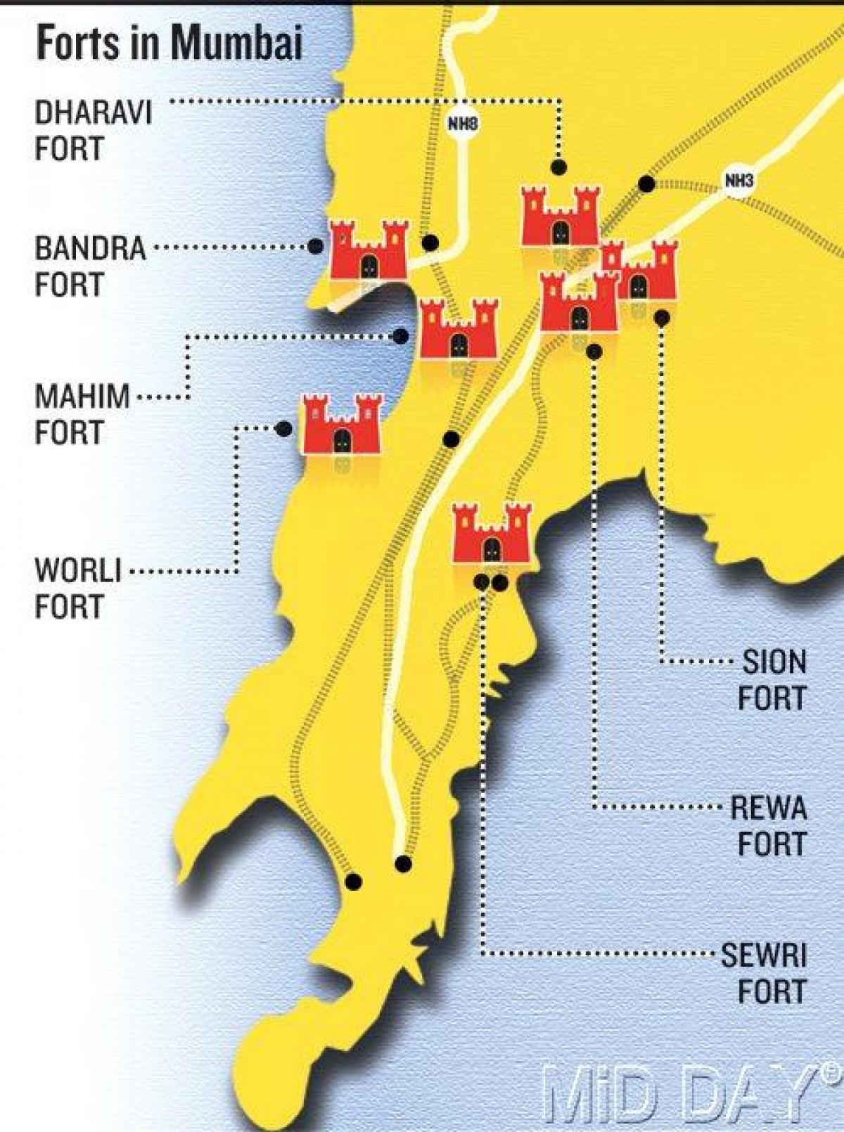 Mumbai fort khu vực bản đồ