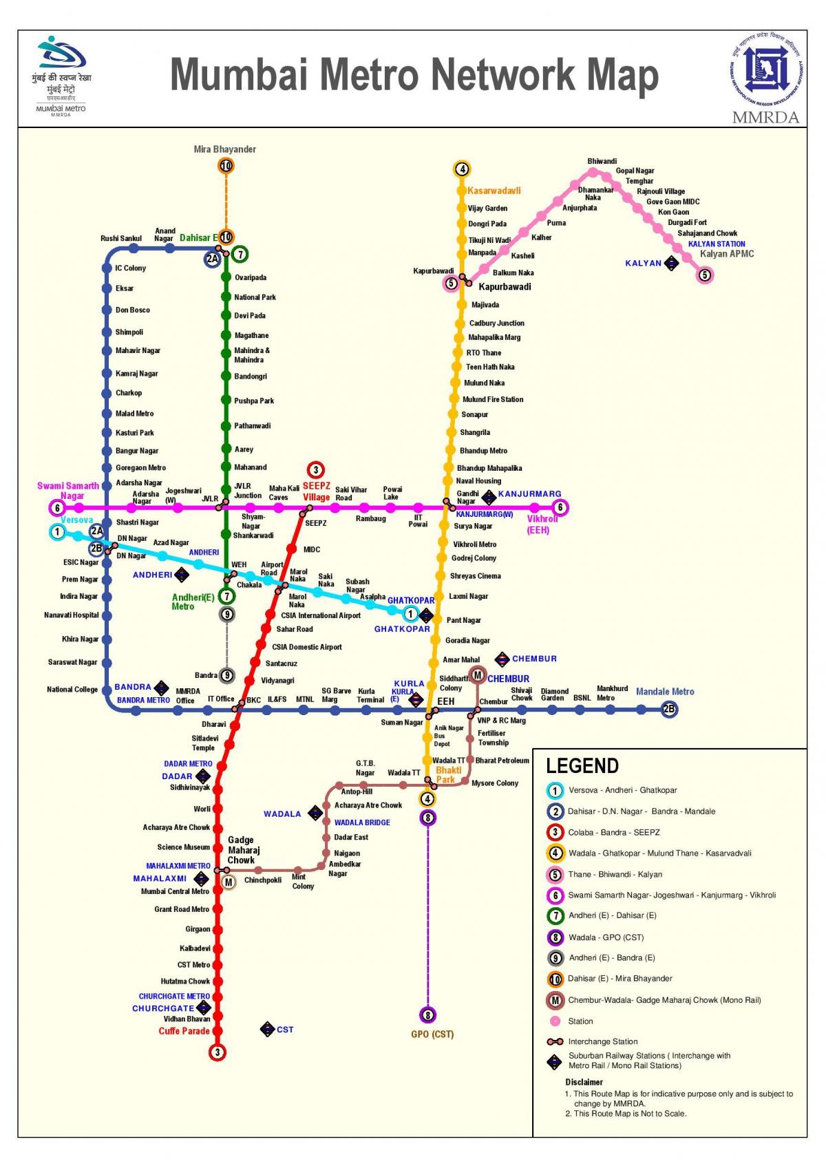 Mumbai ga tàu điện ngầm bản đồ