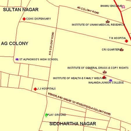 JJ bệnh Viện Mumbai bản đồ