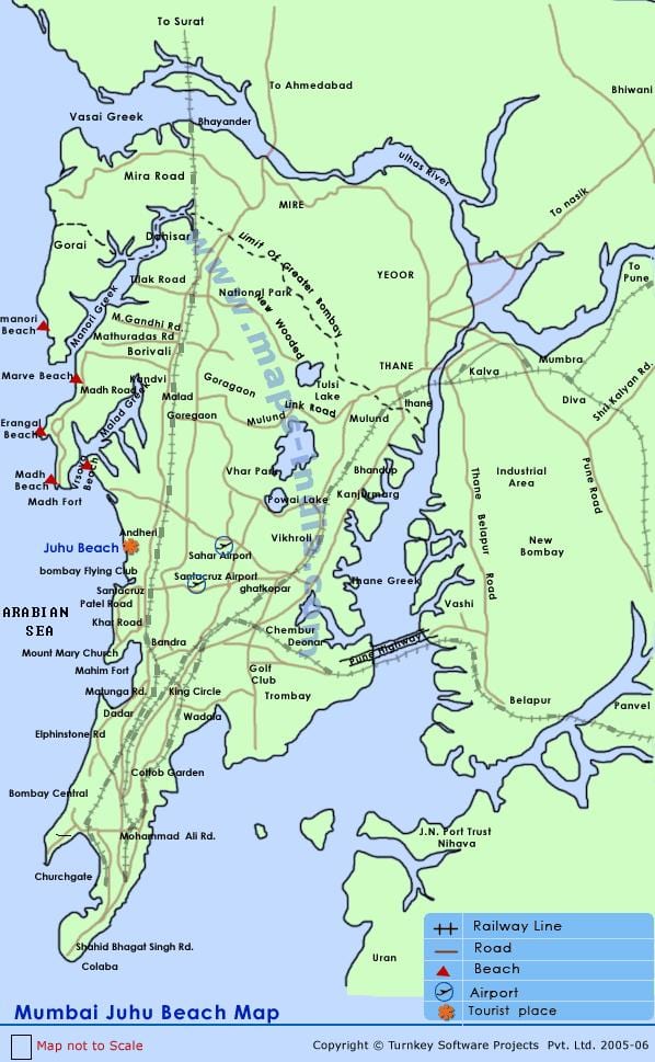 Juhu Mumbai bản đồ