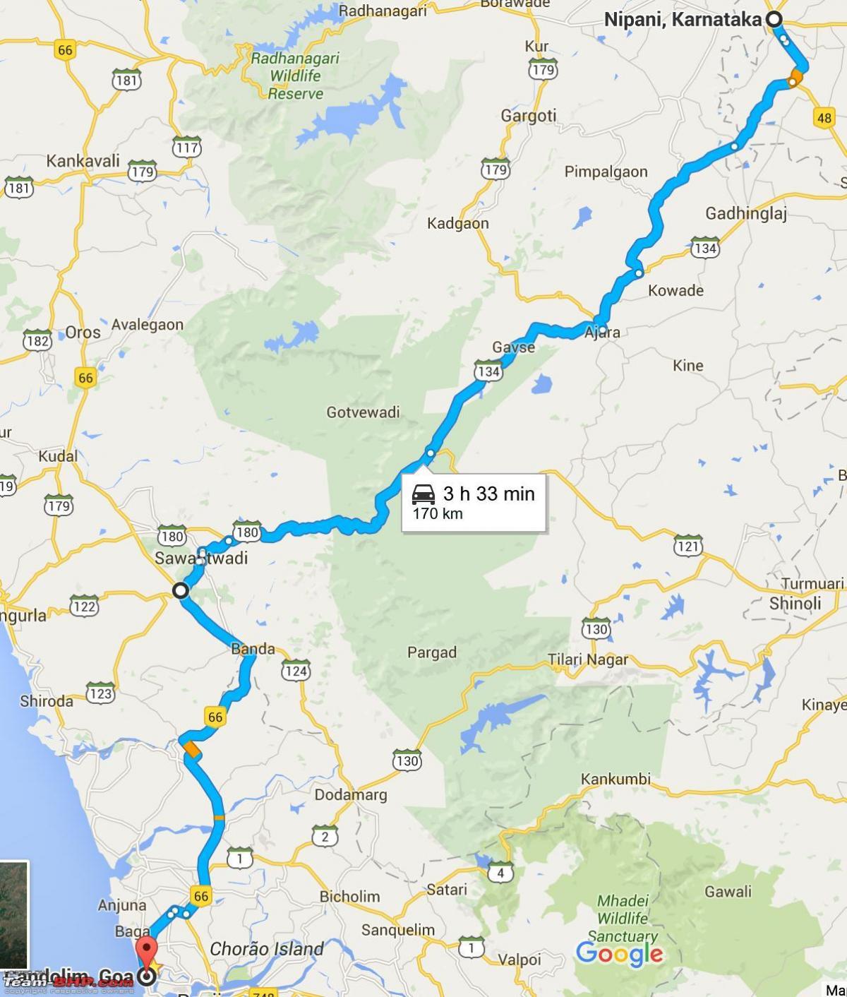 Mumbai để goa bản đồ đường cao tốc