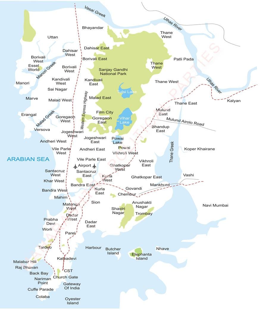 Mumbai ngoại ô bản đồ