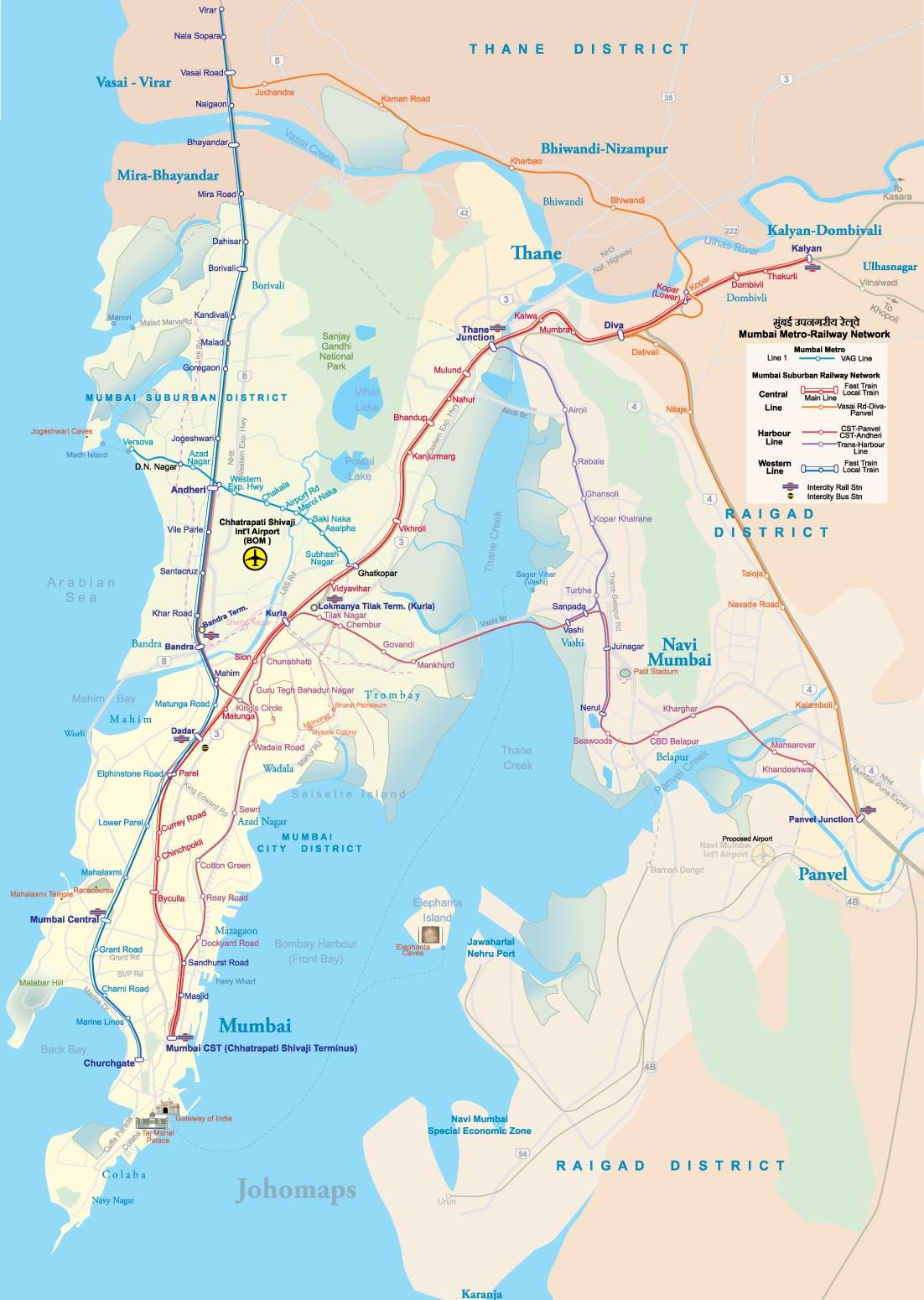 phác thảo bản đồ của Mumbai
