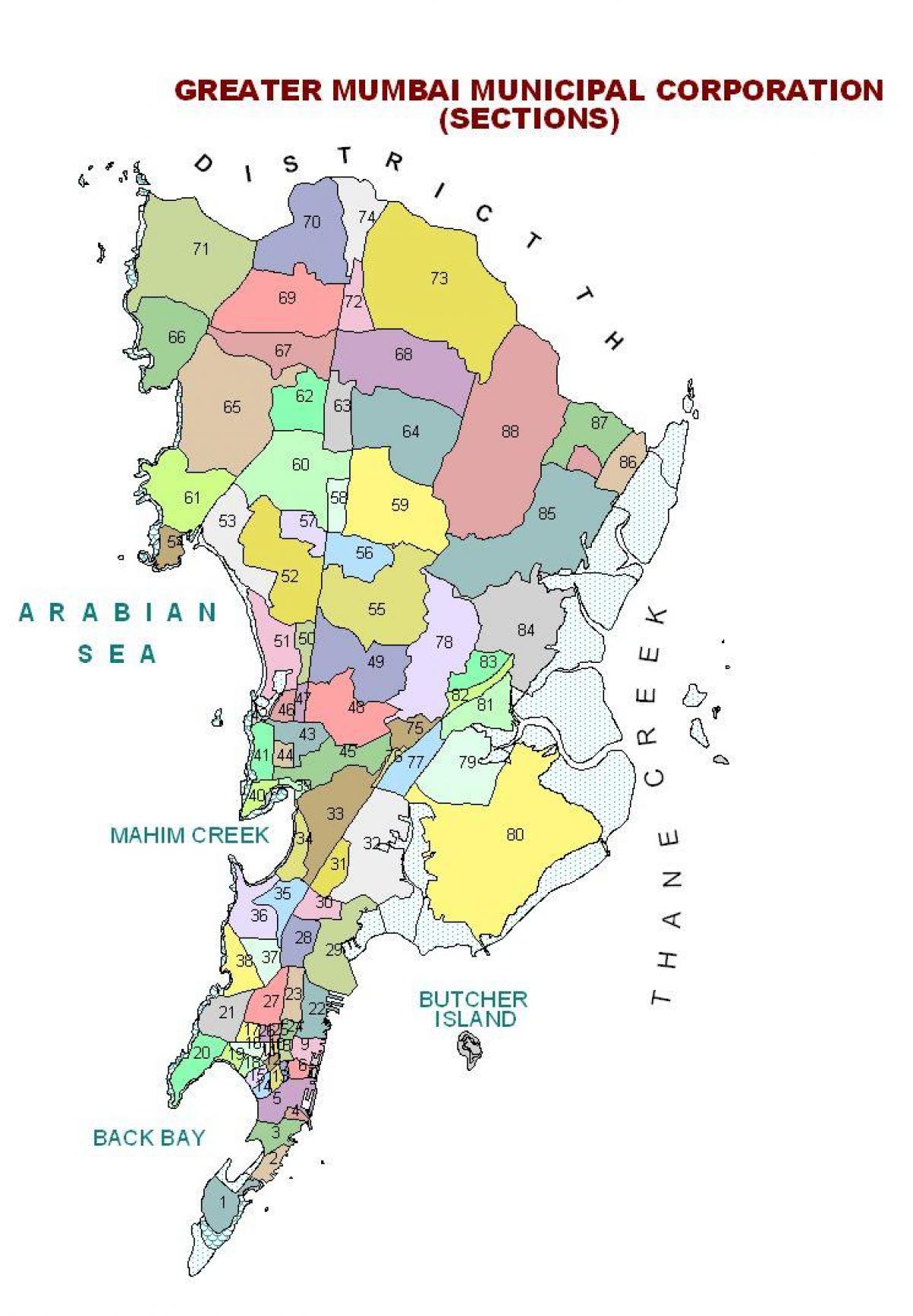 bản đồ của Mumbai quận