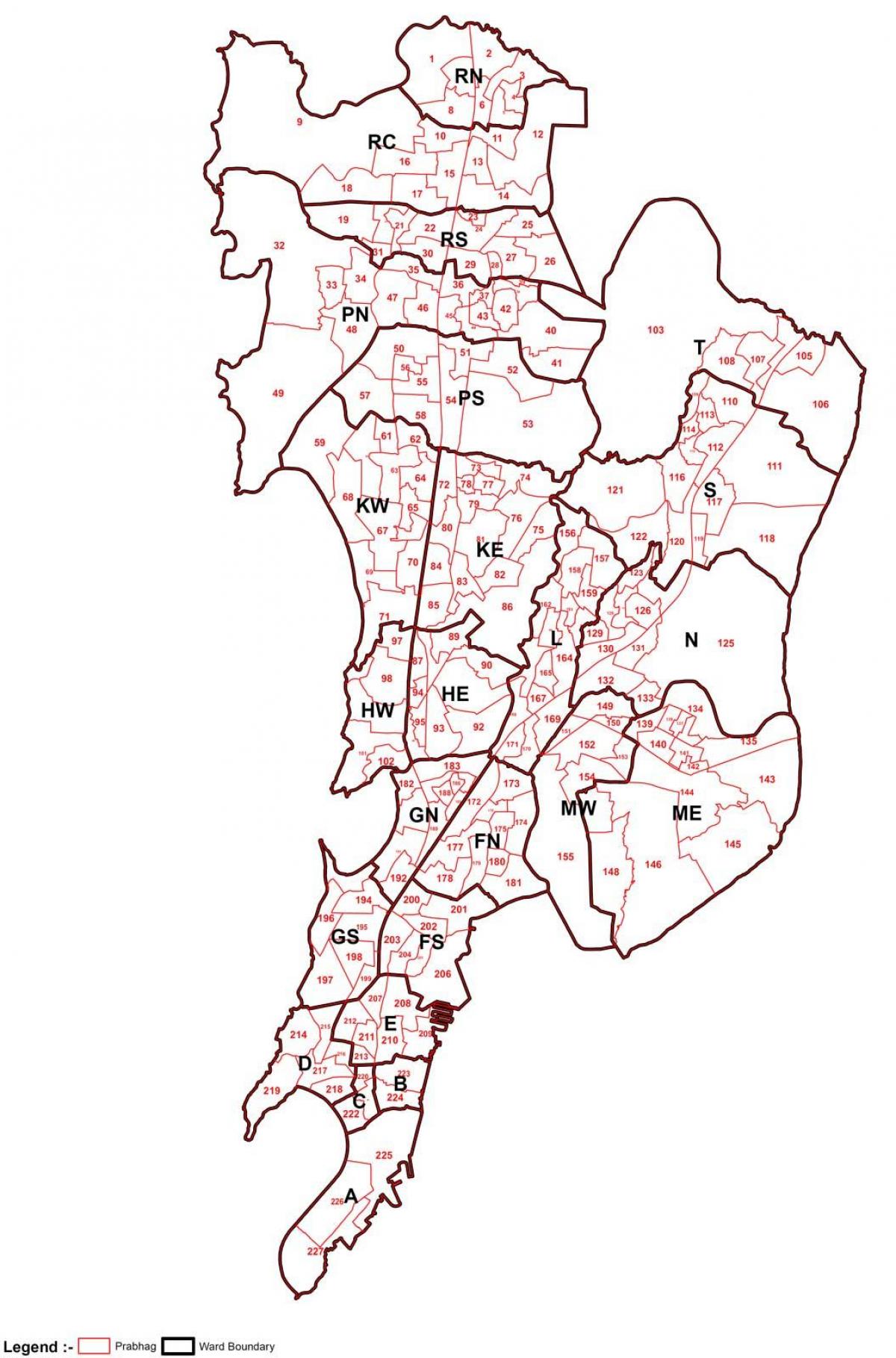 ward bản đồ của Mumbai