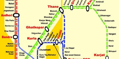 Mumbai đường trung tâm trạm bản đồ
