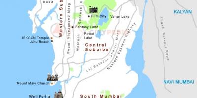 Bản đồ của Mumbai du lịch những nơi