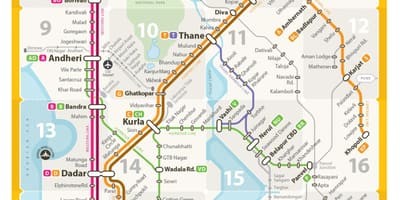 Phía tây dòng bản đồ Mumbai