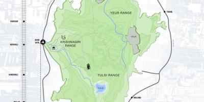 Bản đồ của ngày gandhi công viên quốc gia